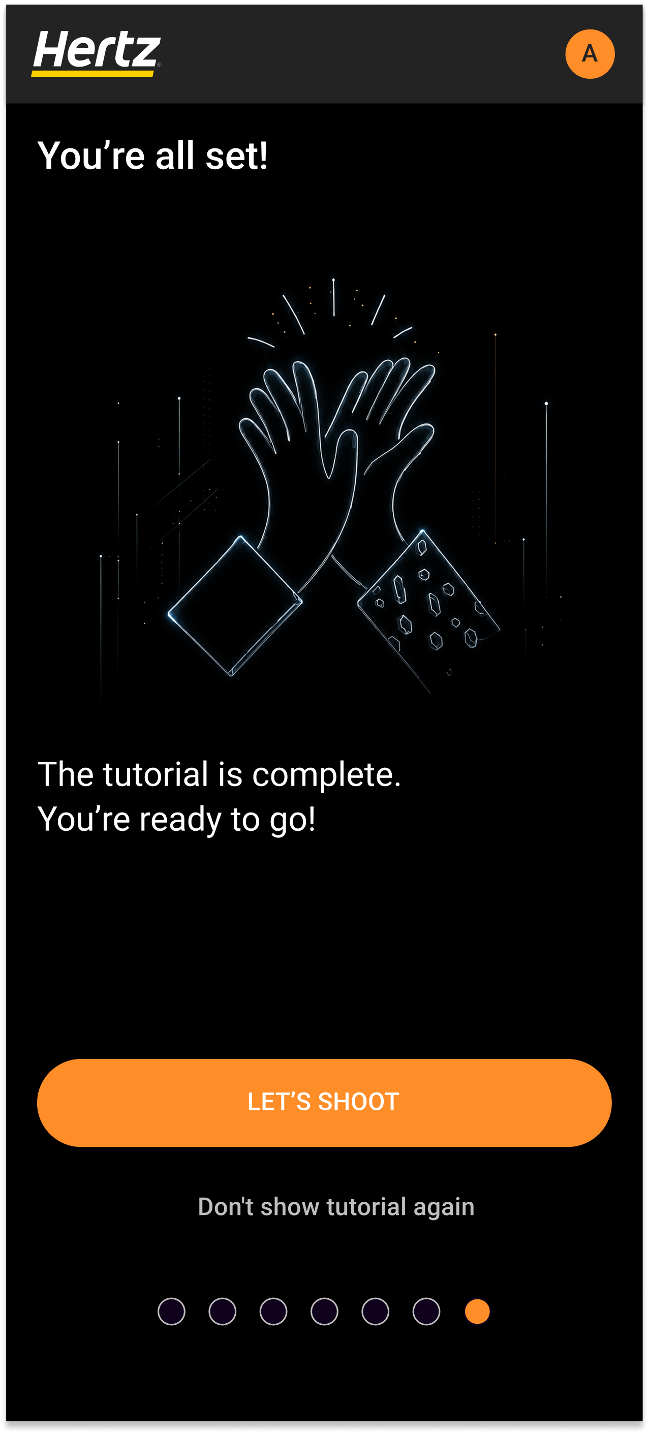 You're all set tutorial screen