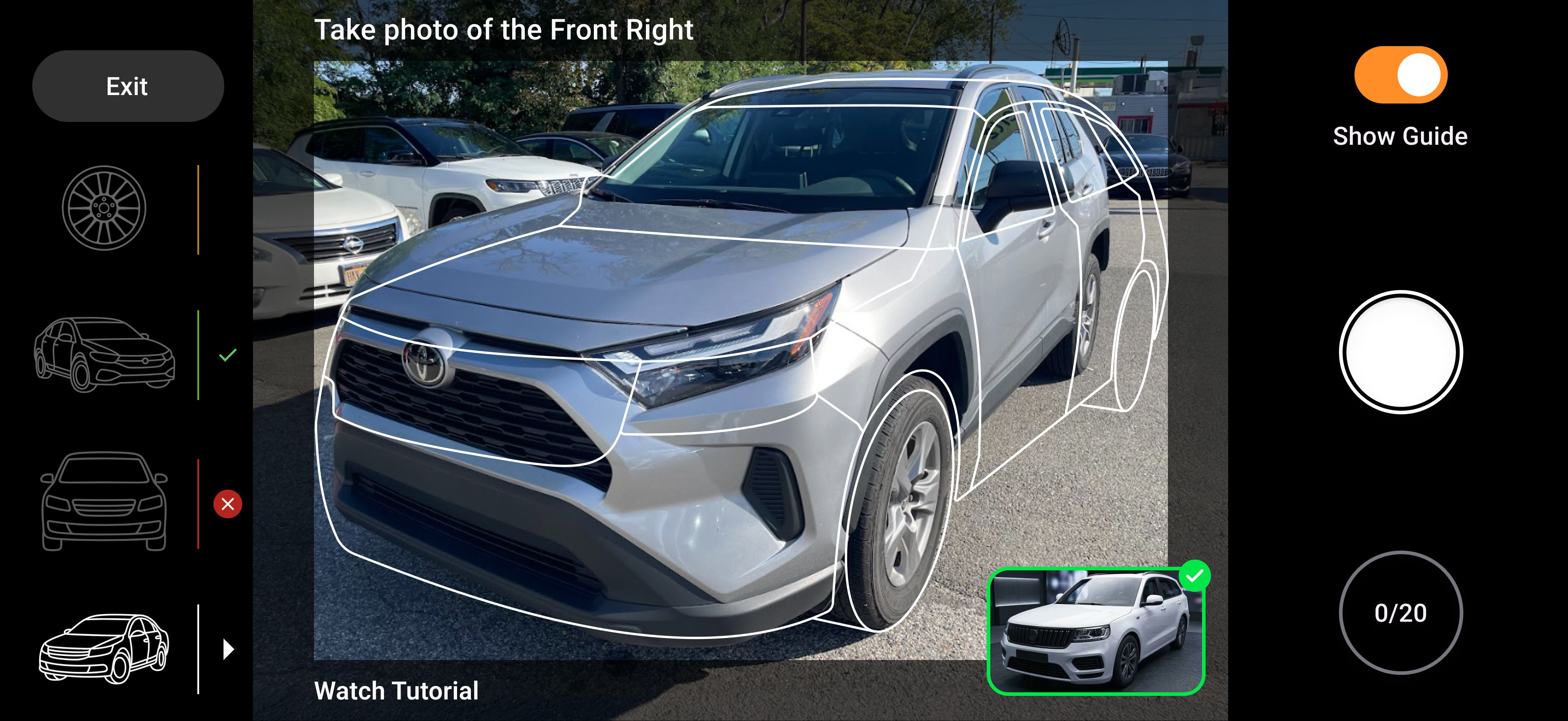 Front Right live capture guidance example