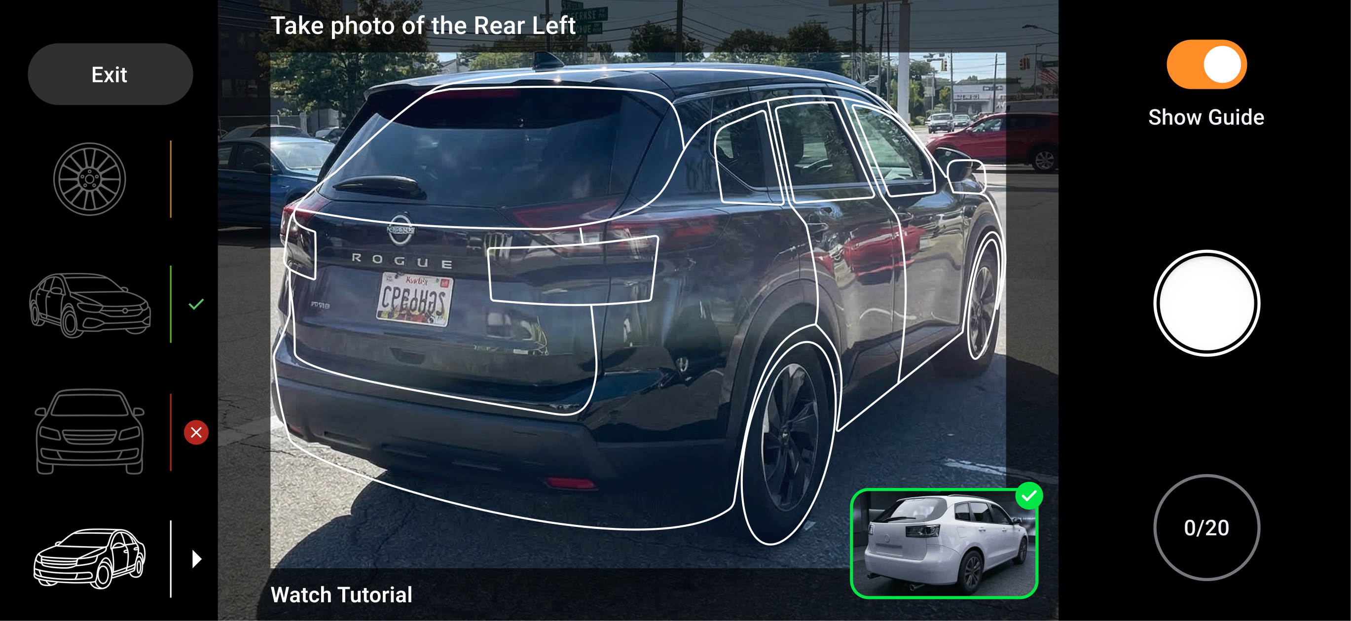 Rear Left live capture guidance example